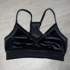 alo yoga velvet & mesh bralette